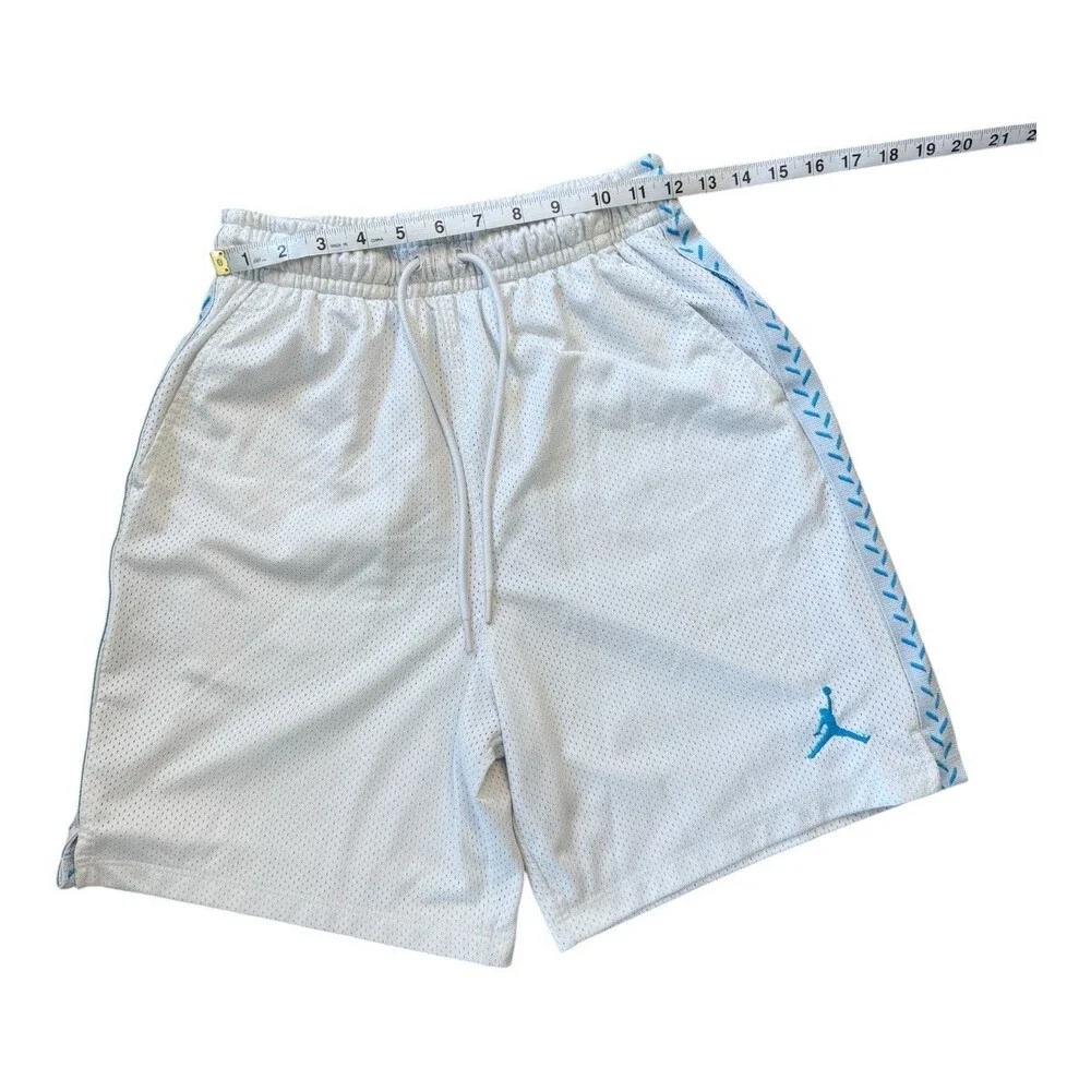 Jordan Brand White Mesh Shorts University Blue Side Stripe Jumpman Sz S